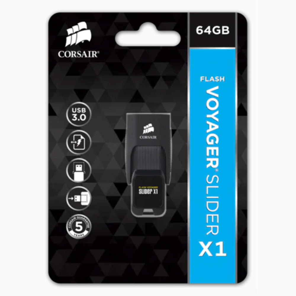 Corsair Flash Voyager Slider X1 64GB USB Flash Drive 3.0 - Laptop Spares