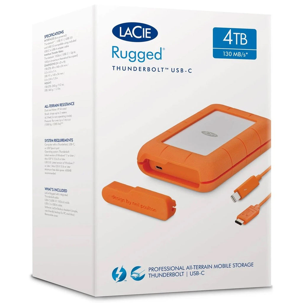 LaCie Rugged Portable 4TB Hard Drive - Laptop Spares