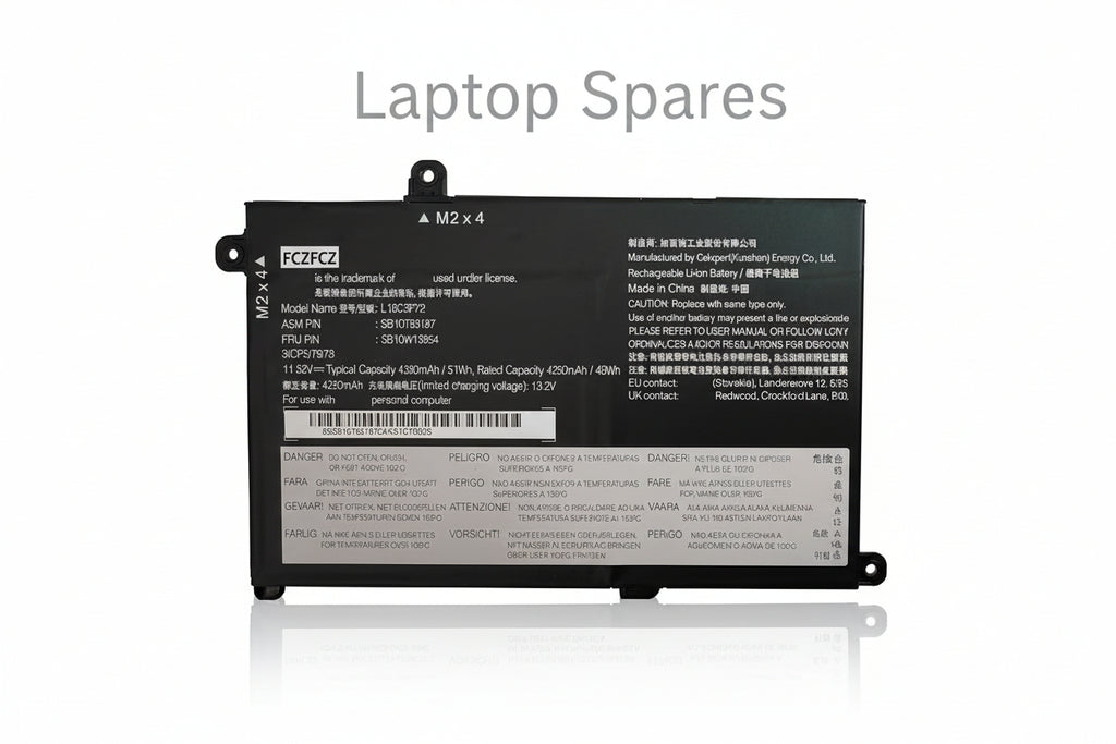 Genuine Lenovo 51Wh L18L3P73 Battery For ThinkPad T490, T495, T14, P43S – 11.55V Li-Ion 3-Cell