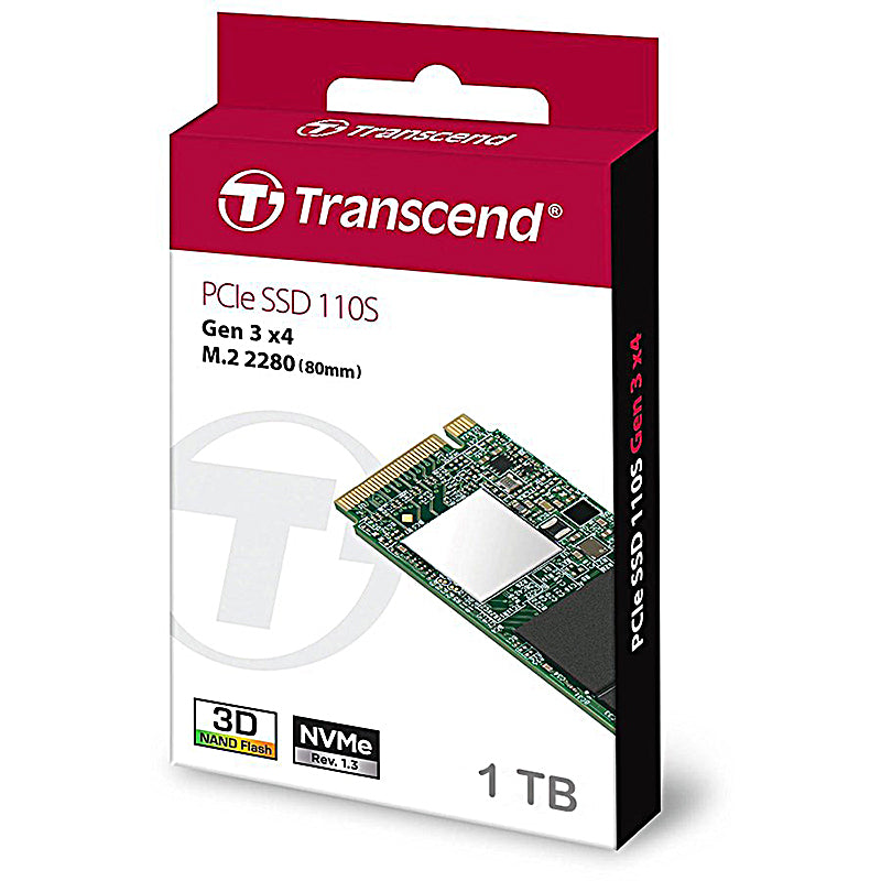 Transcend 1TB NVMe PCIE SSD Hard Drive M.2 MTE110 Card - Laptop Spares