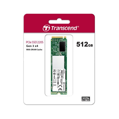 Transcend 512GB NVMe PCIE SSD Hard Drive M.2 MTE220 Card - Laptop Spares