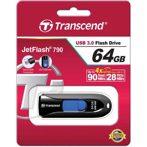 Transcend 64GB JetFlash 790 USB 3.0 Flash Drive - Laptop Spares