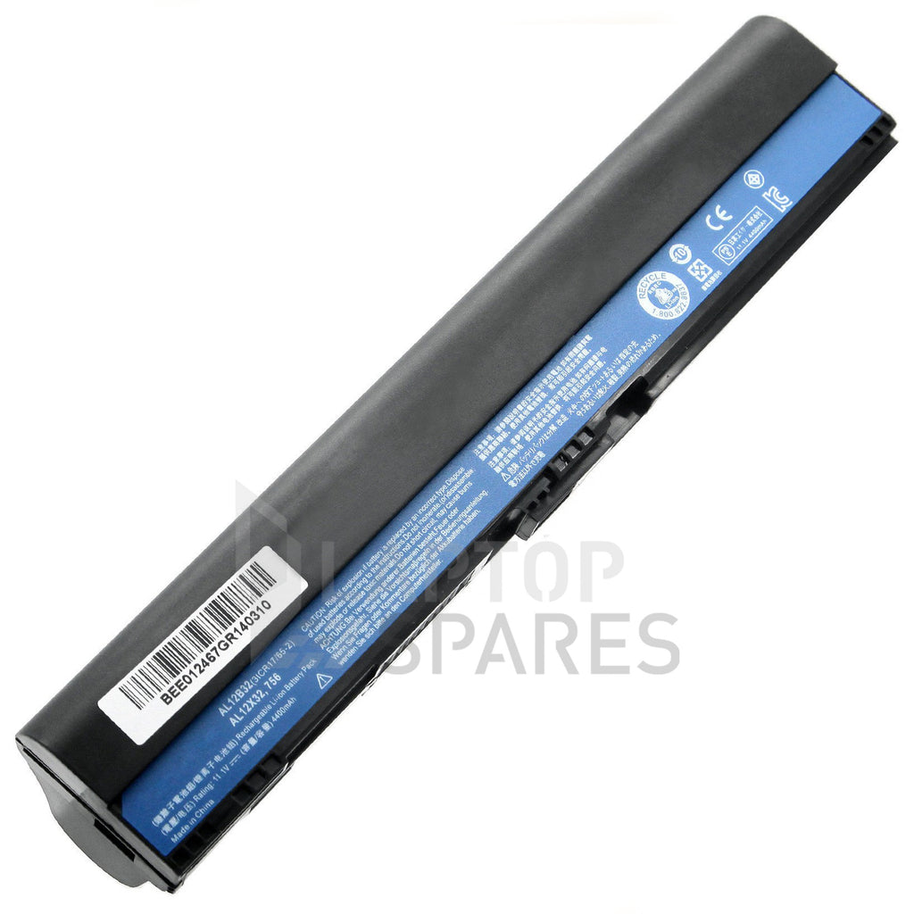 Acer Aspire One 756-2813 Aspire One 756-2840 4400mAh 6 Cell Battery - Laptop Spares