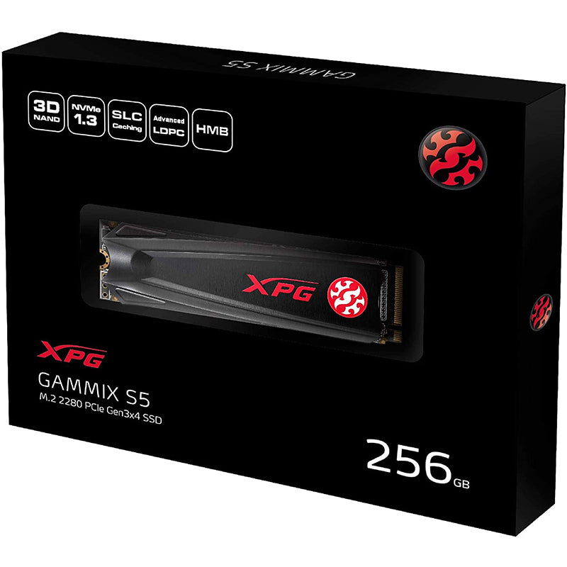 Adata XPG GAMMIX S5 256GB NVMe PCIE SSD Hard Drive Gen3x4 M.2 2280 Card - Laptop Spares