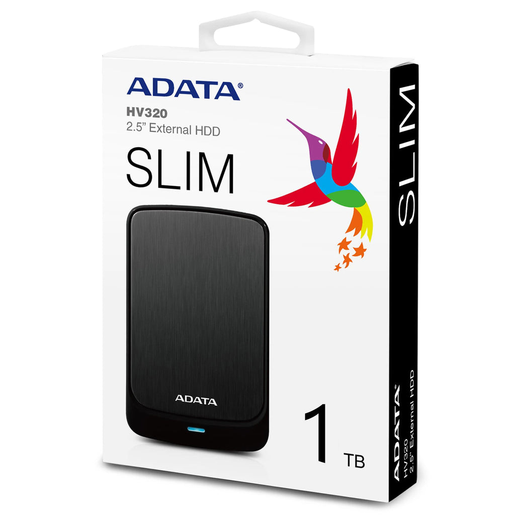 Adata HV320 1TB Slim Compact Portable External Hard Drive - Laptop Spares