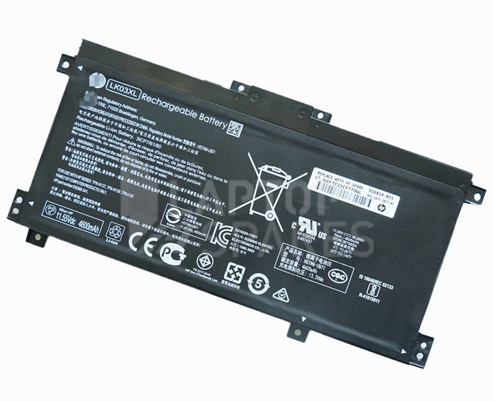 HP Envy X360 15-BP000NX 15-BP103UR LK03XL 55.8Wh 3 Cell Battery - Laptop Spares