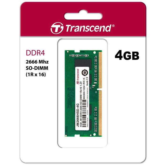 Transcend 4GB DDR4 2666MHz SO-DIMM Laptop RAM - Laptop Spares