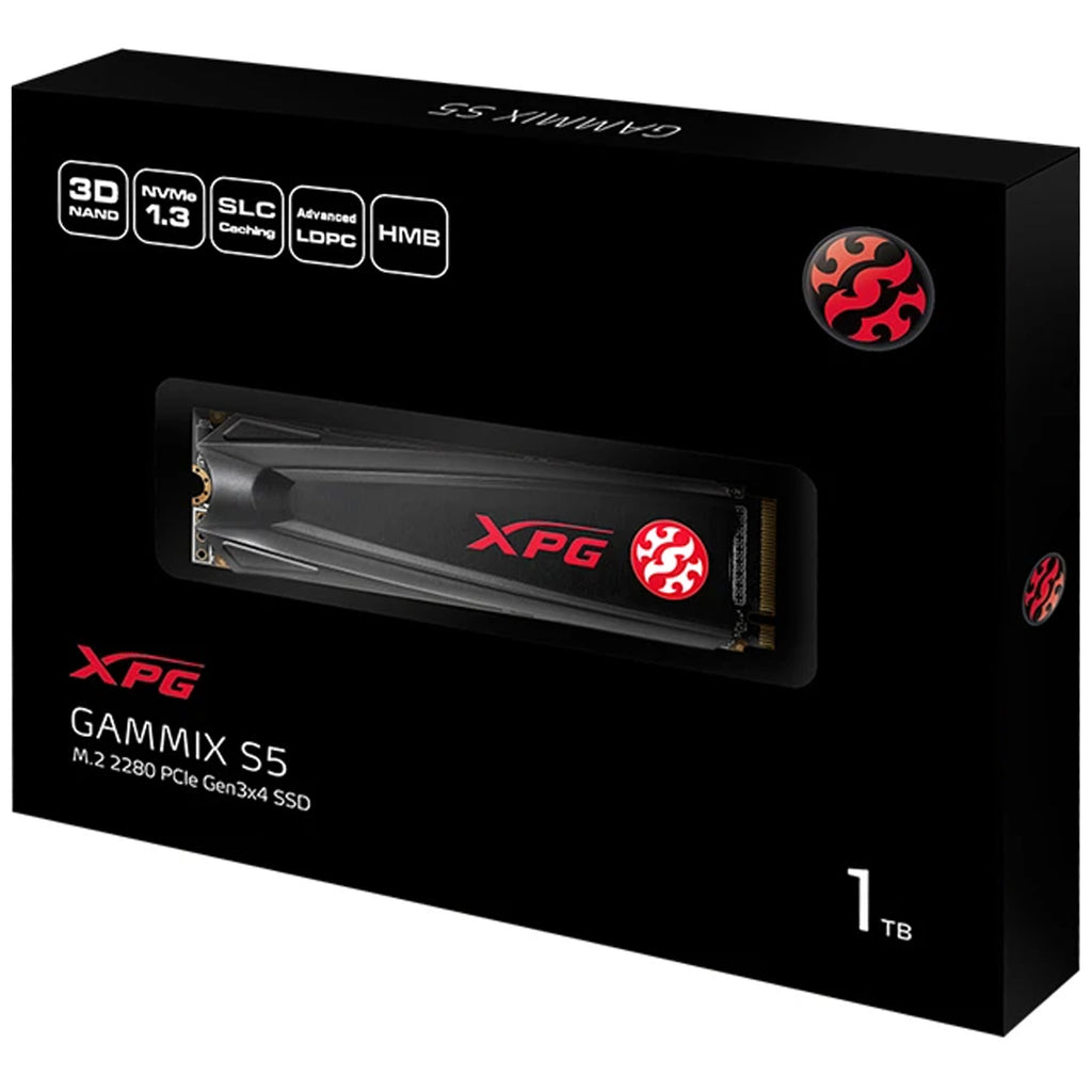 Adata XPG GAMMIX S5 1TB NVMe PCIE SSD Hard Drive Gen3x4 M.2 2280 Card - Laptop Spares
