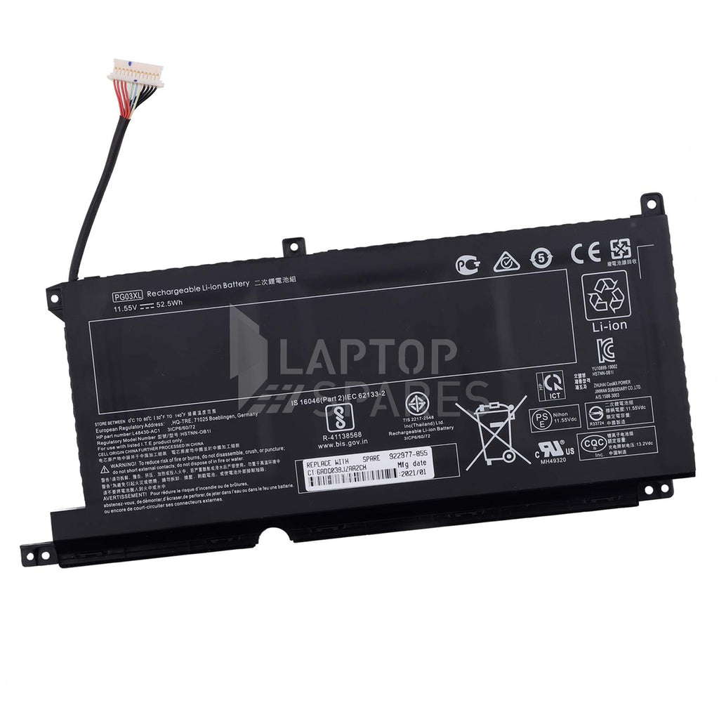 HP Pavilion 15-DK PG03XL 52.5Wh 3 Cell Battery - Laptop Spares