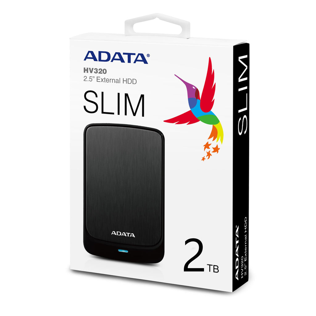 Adata HV320 2TB Slim Compact Portable External Hard Drive - Laptop Spares