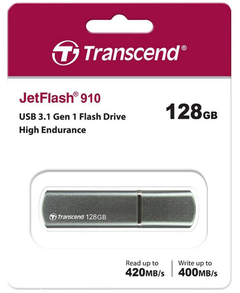 Transcend Jet Flash 910 128GB USB Flash Storage Drive 3.1 - Laptop Spares