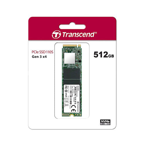 Transcend 512GB NVMe PCIE SSD Hard Drive M.2 MTE110 Card - Laptop Spares