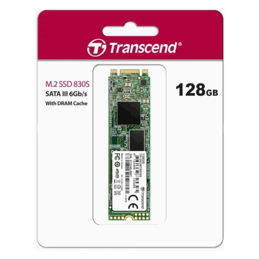 Transcend 128GB M.2 SATA Internal SATA III MTS830 SSD Card - Laptop Spares