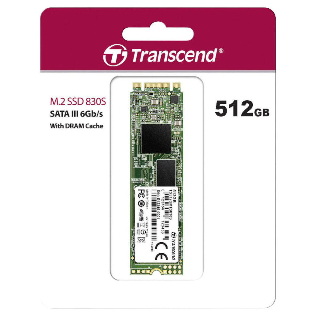 Transcend 512GB M.2 SATA Internal SATA III MTS830 SSD Card - Laptop Spares