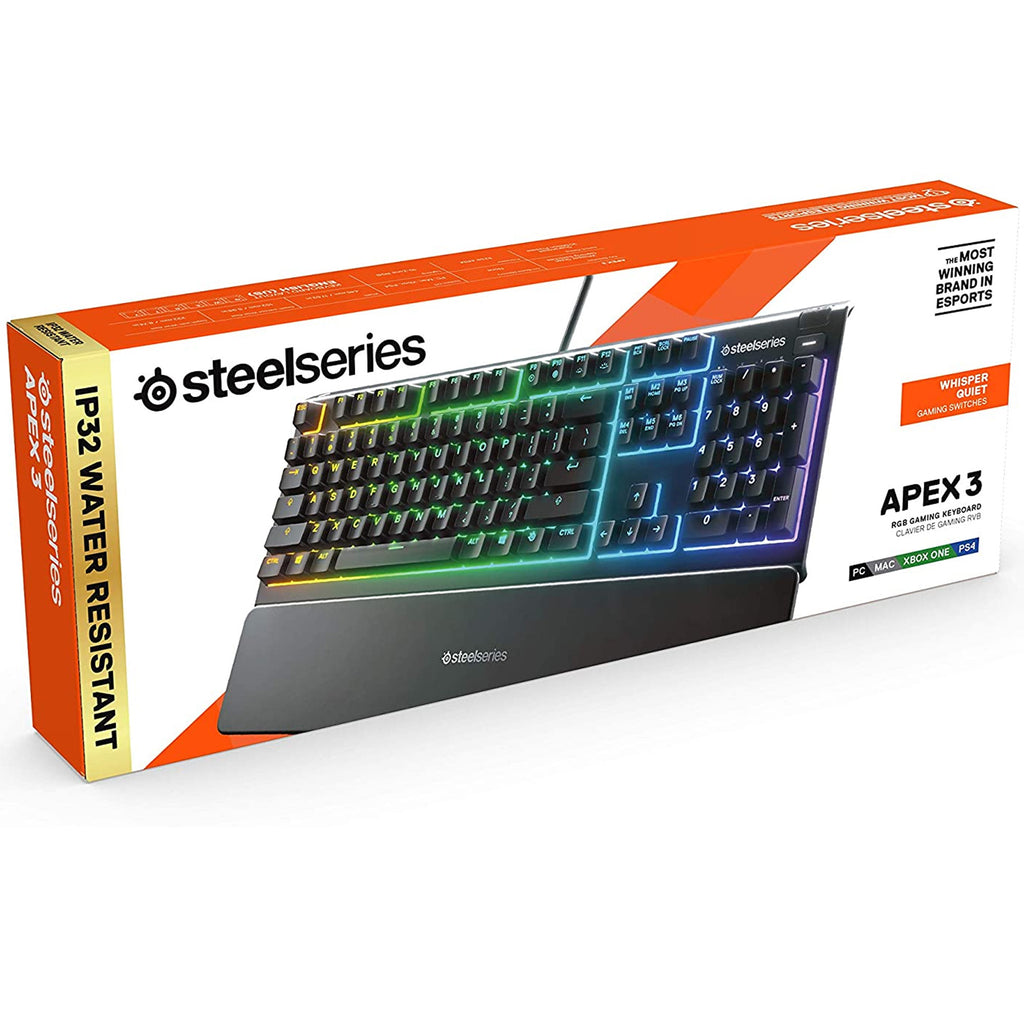 Steel Series Apex 3 US RGB Gaming Keyboard - Laptop Spares