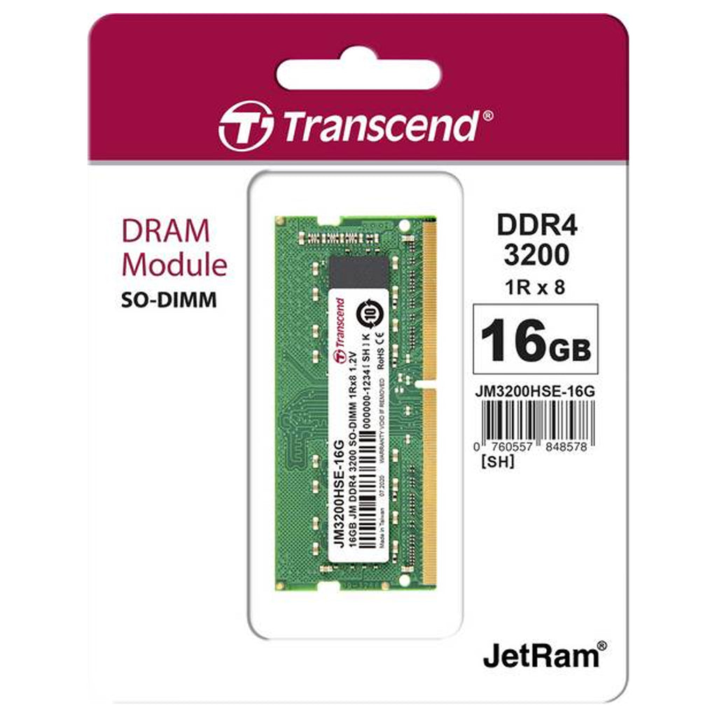 Transcend 16GB DDR4 3200MHz SO-DIMM Laptop RAM - Laptop Spares