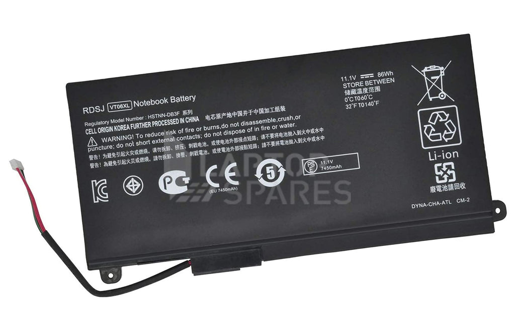 HP ENVY 17-3000 17-3000EB 17-3000EG VT06XL 86Wh 6 Cell Battery - Laptop Spares